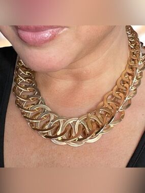 Natasha Couture Reversible Articulated Gold-Tone Link Choker Necklace